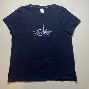 Calvin Klein Women's t shirt sleepwear size Meduim blue color logo